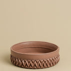 Mud brown round storage box (wave pattern series)