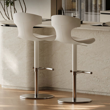 Saddle Leather Swivel Bar Stool | Modern Minimalist