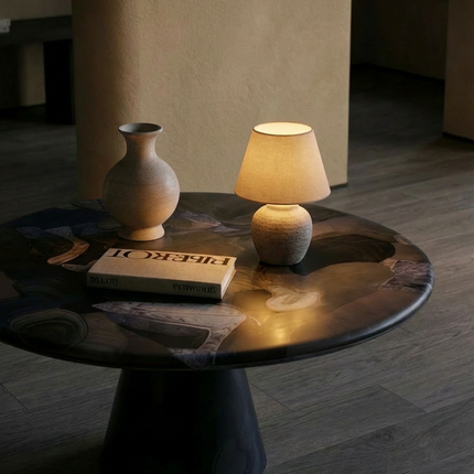Round Black Coffee Table | Eclectic Modern Living Room