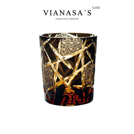 Handmade Edo Cut Crystal Whiskey Glass Gift Box Set