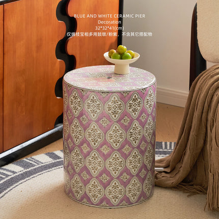Ceramic Drum Stool | Vintage Chinese Style