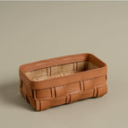 Brown woven desktop storage box