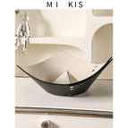 Triangular contrasting color tray - milk tea color large