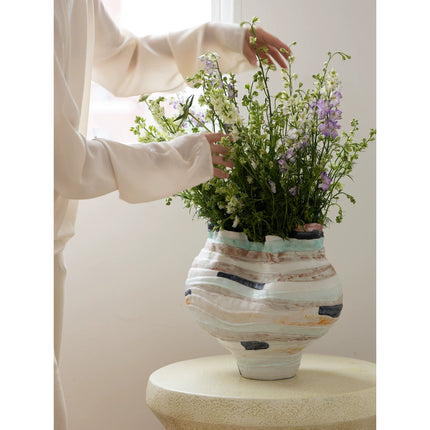 Irregular Painted Art Wide Mouth Vase | Gold Coast | DC508