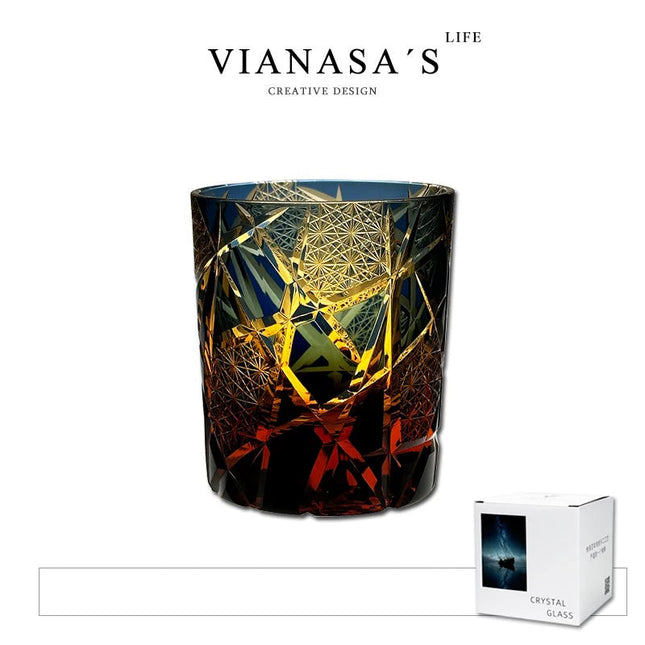 Handmade Edo Kiriko Crystal Whiskey Glass Twilight of the Gods Variant