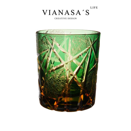 Handmade Edo Kiriko Crystal Whiskey Glass Twilight of the Gods Variant
