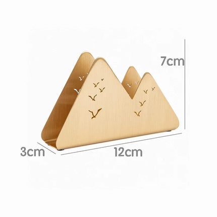 Handmade Australia Brass Tissue Holder Double Peak Stainless Steel