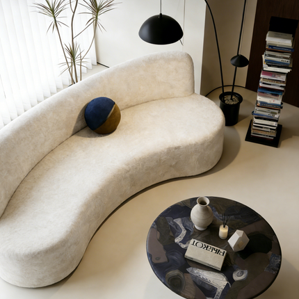 Round Black Coffee Table | Eclectic Modern Living Room