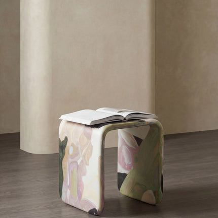 Hand-Painted Artistic Corner Table | Creative Living Room Side Table