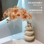 Two light brown + three-layer circle vases