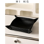 Large Rattan Storage Tray - Black
