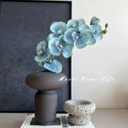 A haze blue + black and gray frosted vase