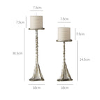 Silver set with candles