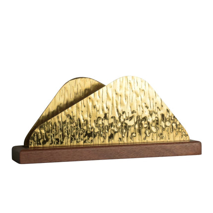 Stainless Steel Ice Pattern Vertical Napkin Holder With Wood Base