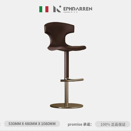Saddle Leather Swivel Bar Stool | Modern Minimalist