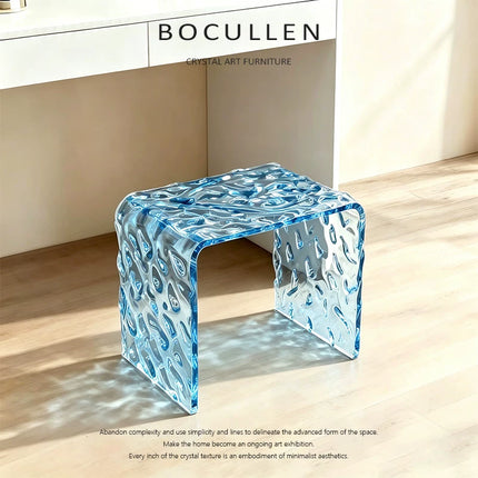 Ice Crack Acrylic Bench | Entryway Shoe Changing Stool