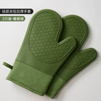 [Green Pack of 2] Silicone Thickened Cotton Gloves