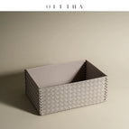Woven rectangular storage box