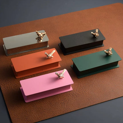 Gold Bird Stainless Steel Flip Lid Floss Box Toothpick Container