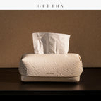 Ivory White (Pleated Top and Bottom Cover Tissue Box)