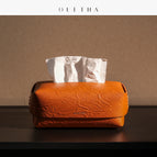 Coffee brown (tissue box with wrinkled top and bottom lids)
