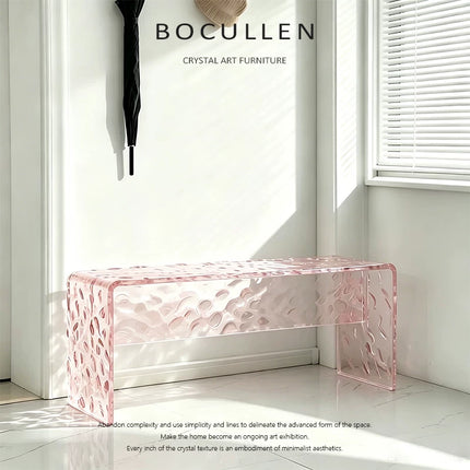 Ice Crack Acrylic Bench | Entryway Shoe Changing Stool