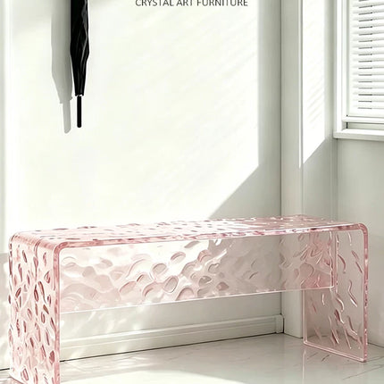 Ice Crack Acrylic Bench | Entryway Shoe Changing Stool