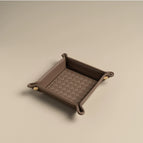 Mud-brown (Small) Square Woven Button Storage Box