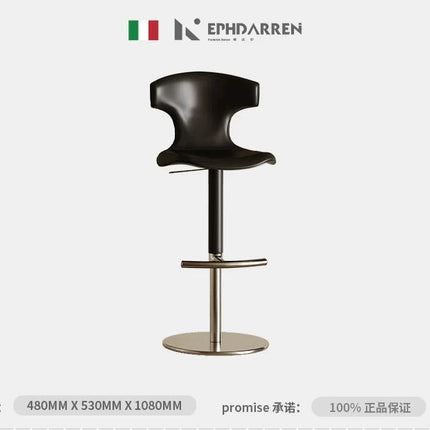 Saddle Leather Swivel Bar Stool | Modern Minimalist