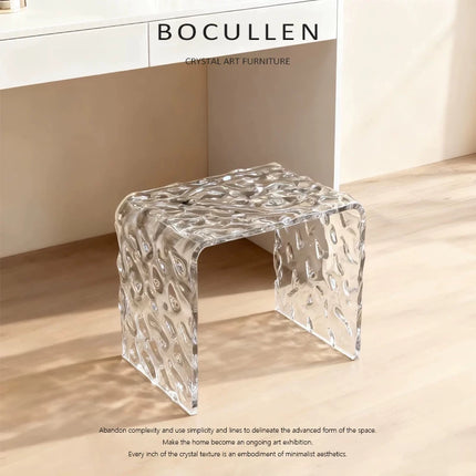 Ice Crack Acrylic Bench | Entryway Shoe Changing Stool