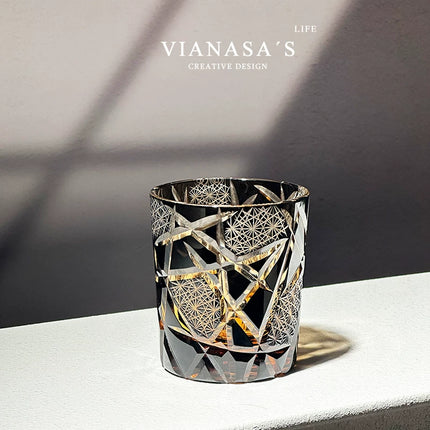 Handmade Edo Cut Crystal Whiskey Glass Gift Box Set