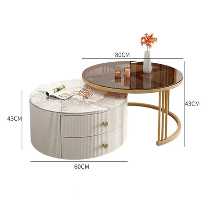 Aurea – Circular Gray &amp; White Coffee Table