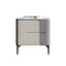 Grey & White Sintered Stone 2-Drawer Cabinet