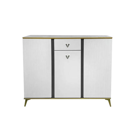 Handmade Australia Vertical Stripe Two-Door Luxury Style Shoe Cabinet | PP-S012