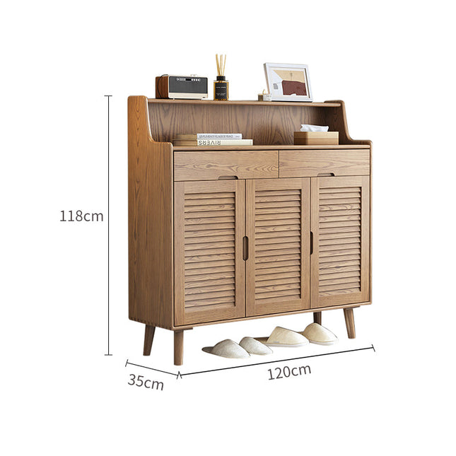 Three-Door Louvered Shoe Cabinet Handmade Australia