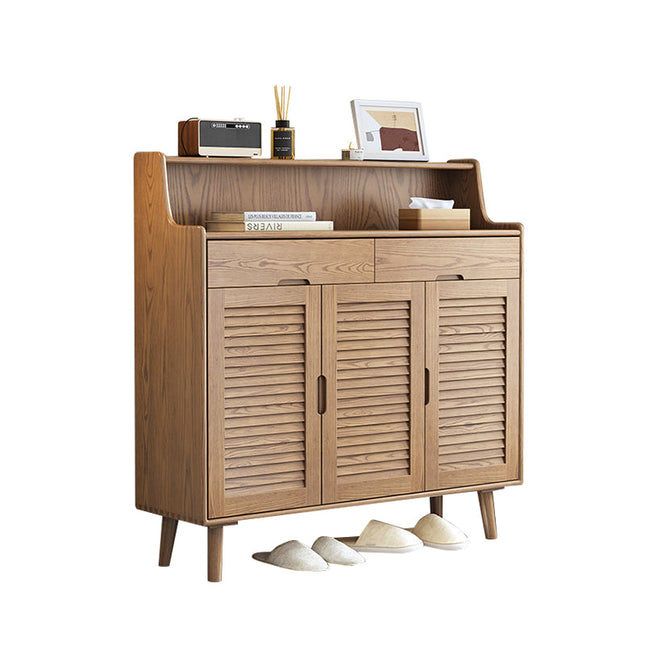 Three-Door Louvered Shoe Cabinet Handmade Australia