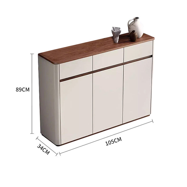 Painted Shoe Cabinet With Wood Grain Top