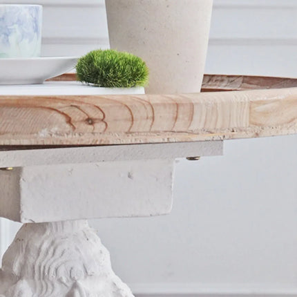 French Vintage White Round Side Table | European Style
