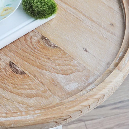 French Vintage White Round Side Table | European Style