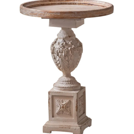 French Vintage White Round Side Table | European Style