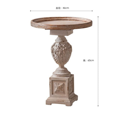 French Vintage White Round Side Table | European Style