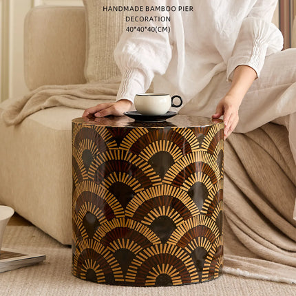 Handmade Fan-Patterned Side Table | Vintage Style