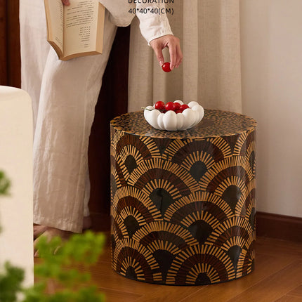 Handmade Fan-Patterned Side Table | Vintage Style