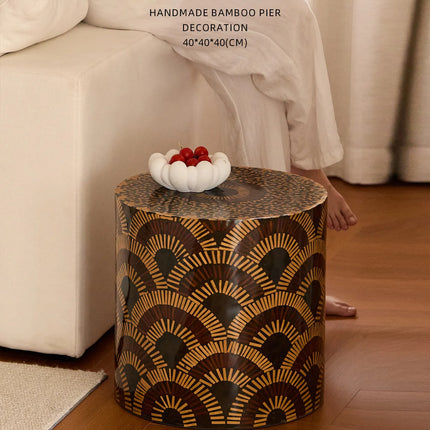 Handmade Fan-Patterned Side Table | Vintage Style