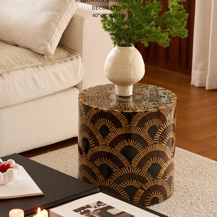 Handmade Fan-Patterned Side Table | Vintage Style