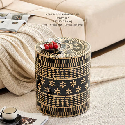 Handmade Fan-Patterned Side Table | Vintage Style