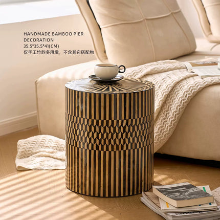 Handmade Fan-Patterned Side Table | Vintage Style