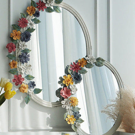 Floral Iron Wall Mirror | French Country Style