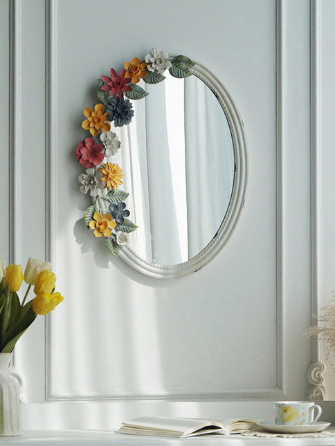 Floral Iron Wall Mirror | French Country Style