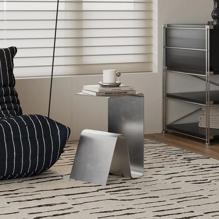 Irregular Stainless Steel Side Table | Modern Minimalist